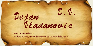 Dejan Vladanović vizit kartica